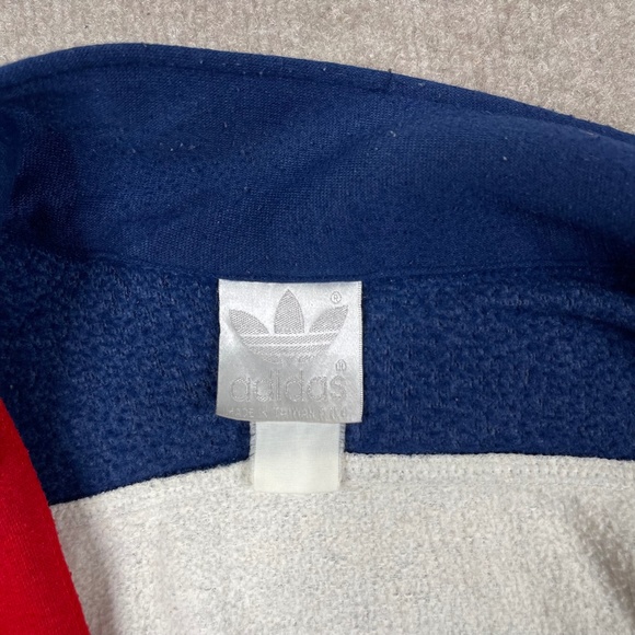 VINTAGE Adidas Jacket Mens 2XL XXL Grey Full Zip Fleece Performance 80s - Picture 8 of 16